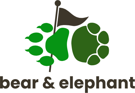 bear & elephant Logo mit Golffahne